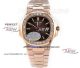 OE Factory 5713 Swiss Copy Patek Philippe Nautilus Rose Gold Brown Face Diamond Bezel Watch (2)_th.jpg